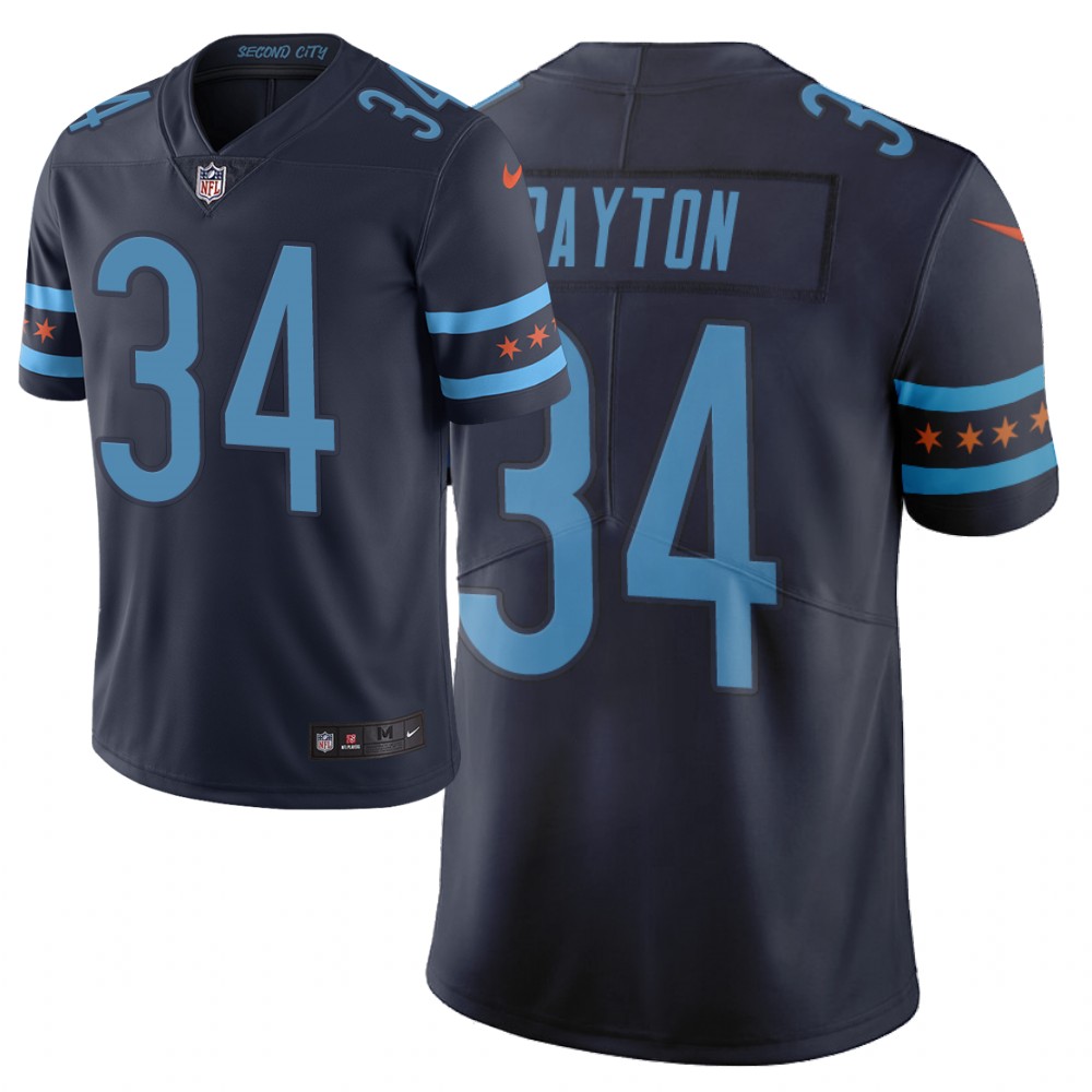 Men Nike NFL Chicago Bears #34 walter payton Limited city edition navy jersey->chicago bears->NFL Jersey